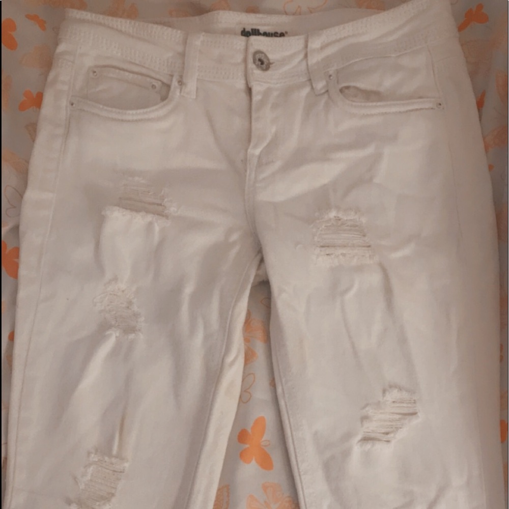 White Dollhouse Ripped Jeans